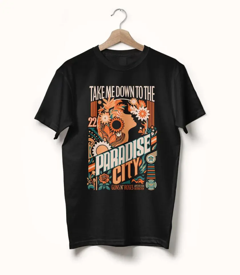 Paradise City • Guns N' Roses • Typography Tee
